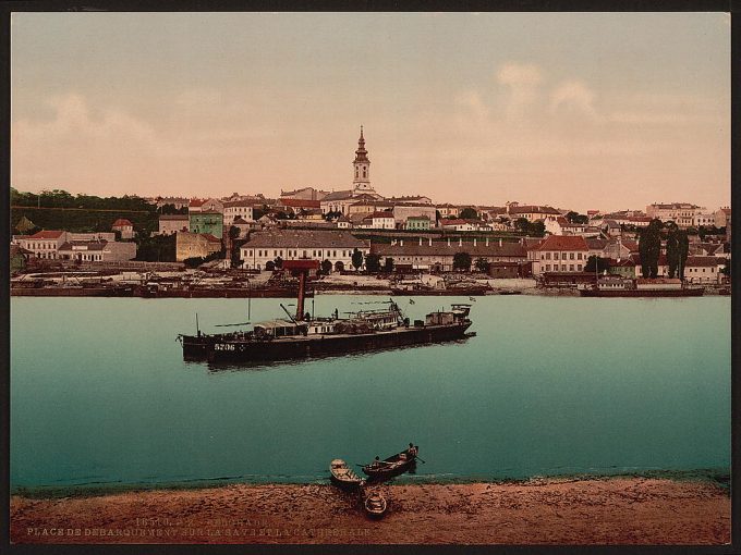 The landing-place near cathedral, Belgrade, Servia