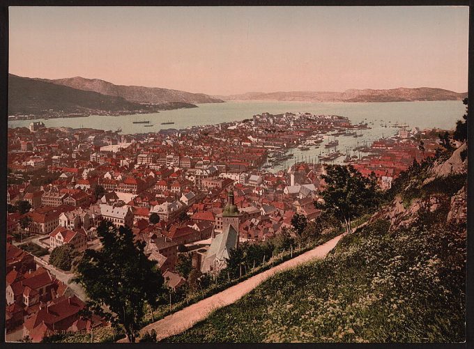 General view from Fjeldveien, Bergen, Norway
