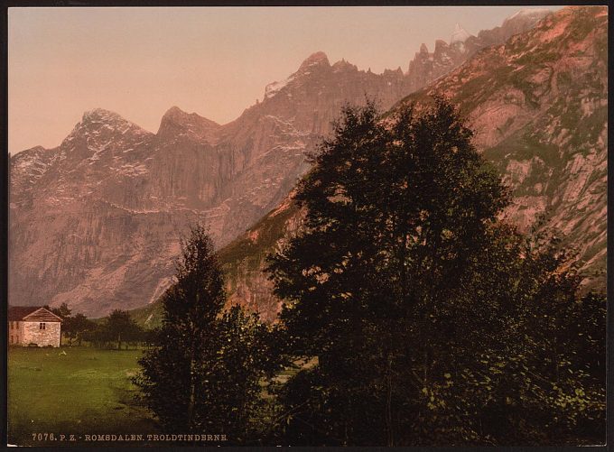 Troldtinderne from hole, Romsdalen, Norway