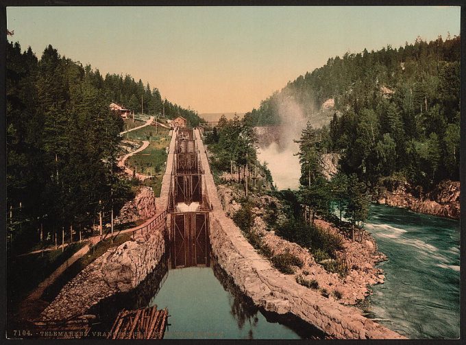 Vuangfos Lock, Bandak Canal, Telemarken (i.e, Telemark), Norway