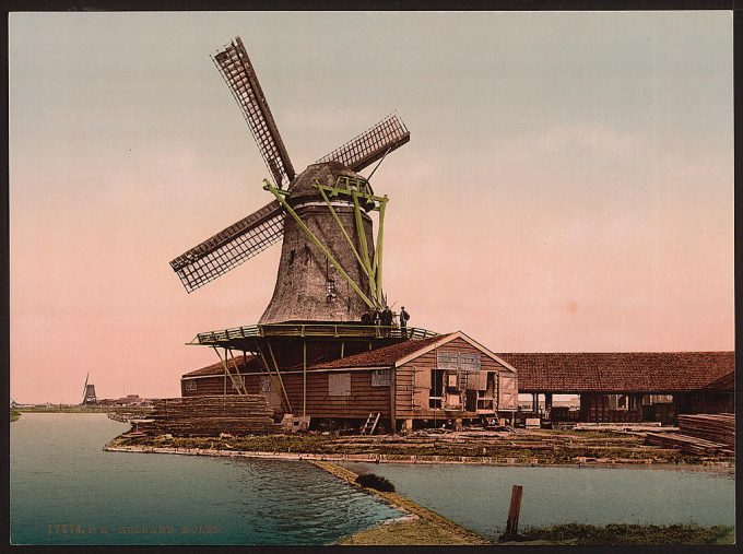 Windmill, rear view, Holland