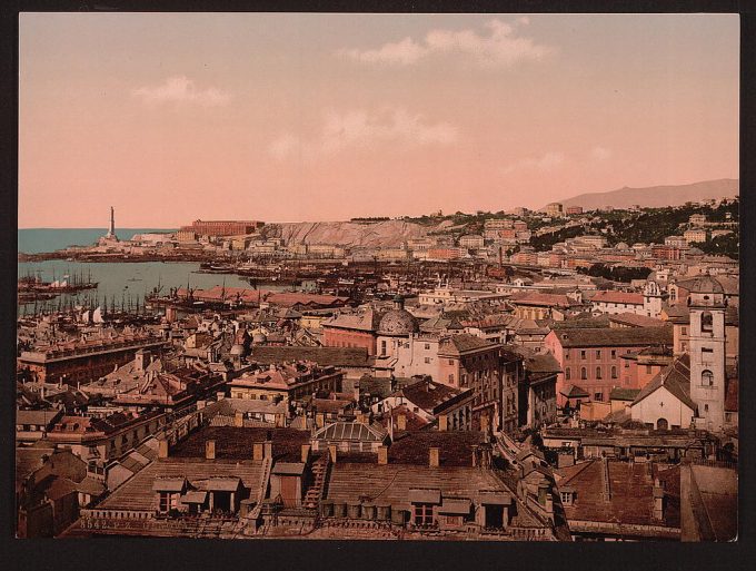 View towards the lighthouse, Genoa, Italy