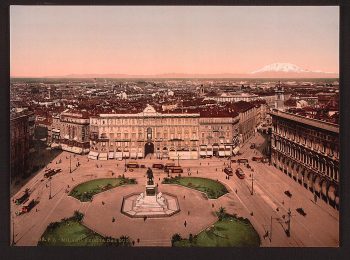 Panorama from the cathedral, Milan, Italy