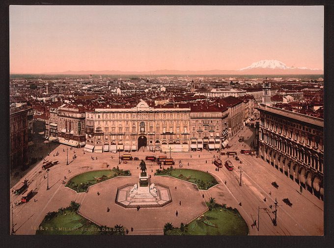 Panorama from the cathedral, Milan, Italy