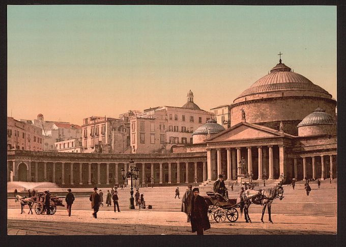 Plaza and church of San Francisco di Páola, Naples, Italy