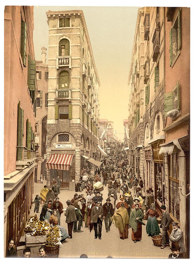 Street near the Rialto, Venice, Italy