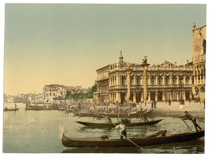 Gondolas and Piazzetta di San Marco, Venice, Italy