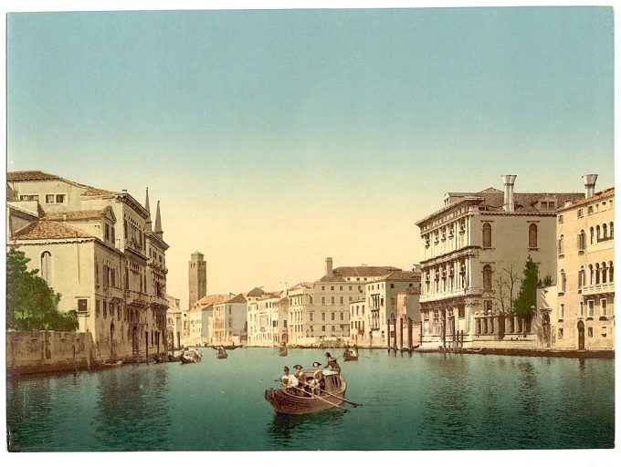 Canal and gondolas, Venice, Italy