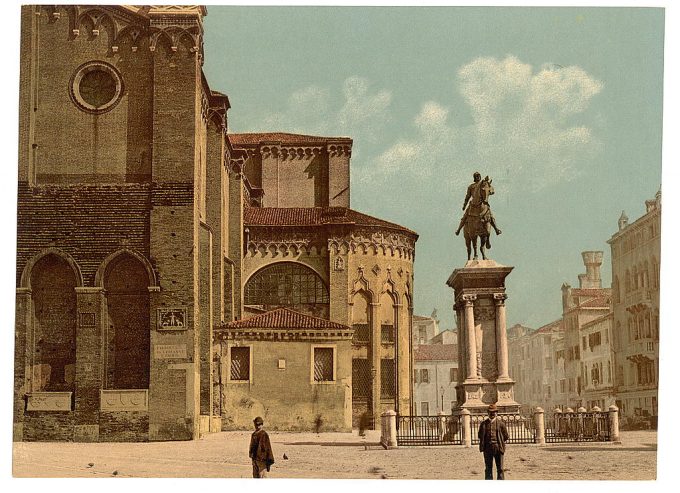Santi Giovanni e Páolo church and statue of Bartolomeo Colleoni, Venice, Italy