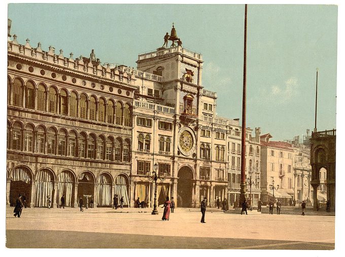 Clock tower (torre dell'Orologio), Piazzetta di San Marco, Venice, Italy