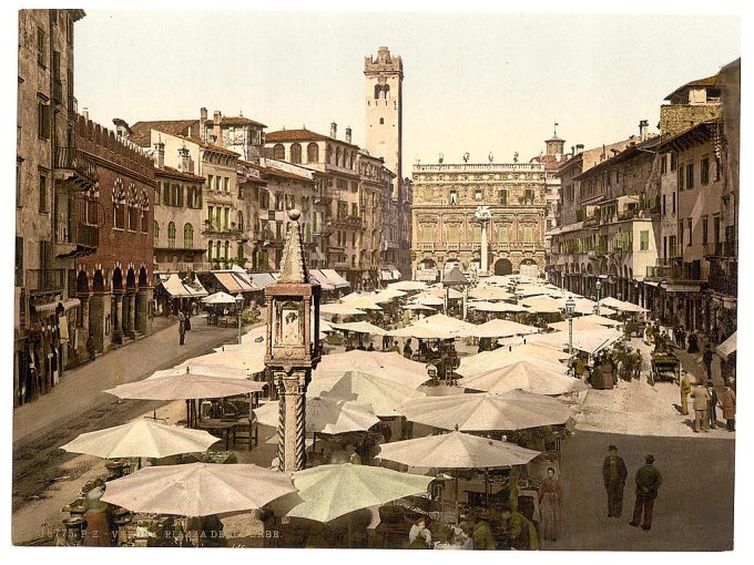 Piazzi delle Erbe, Verona, Italy