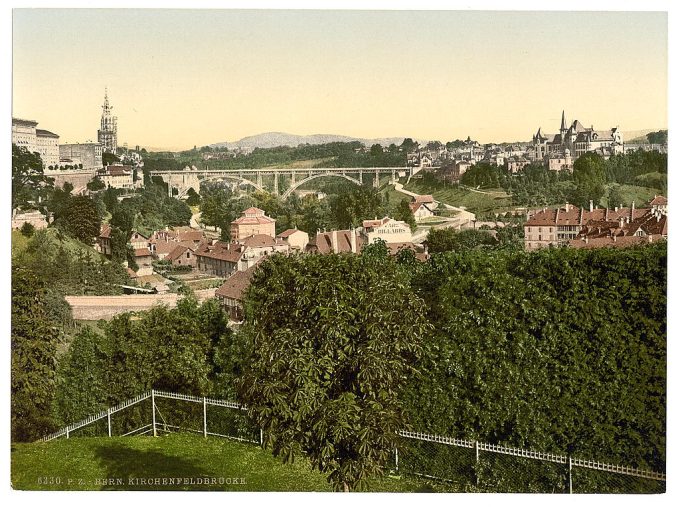 Kirchenfeld Bridge with Kirchenfeld, Berne, Switzerland