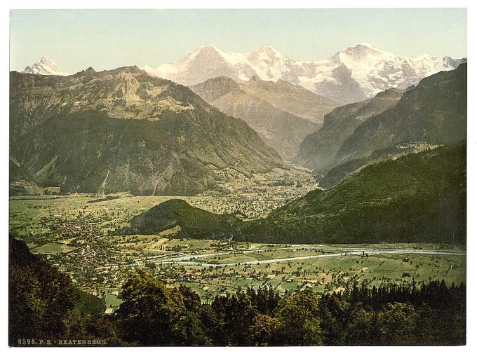 Beatenburg (i.e., Beatenberg), from Amisbuhl, Bernese Oberland, Switzerland