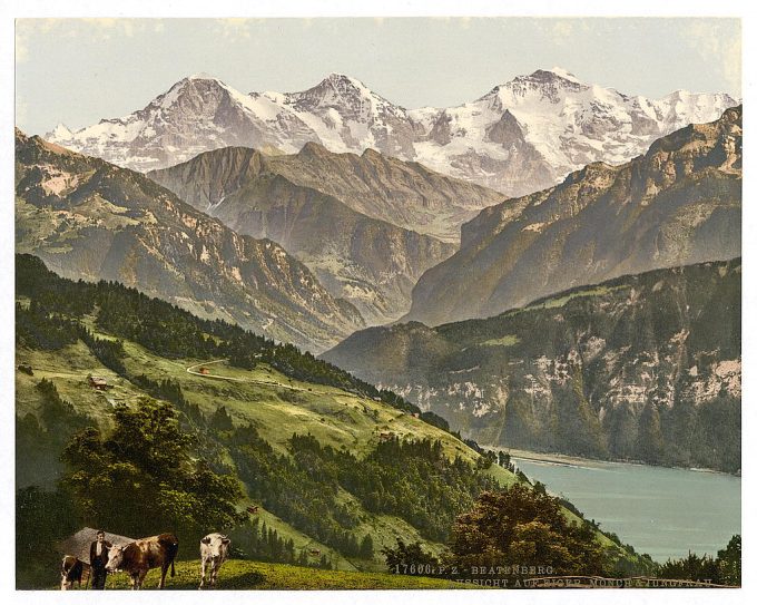 Beatenburg (i.e., Beatenberg), view of Jungfrau, Monch and Eiger, Bernese Oberland, Switzerland