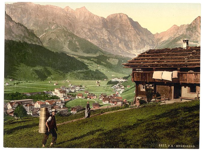 Engelberg Valley and Peasant's House, Bernese Oberland, Switzerland