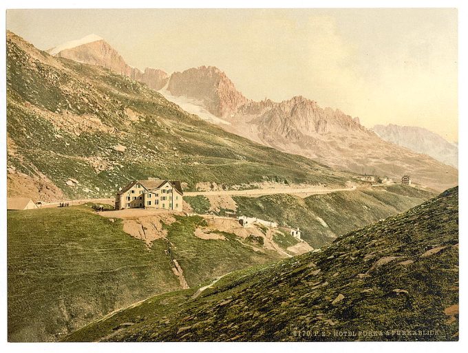 Furka Pass, the hotel, Bernese Oberland, Switzerland