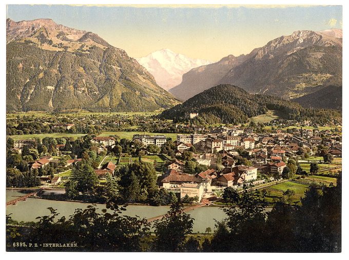 Interlaken, and the Jungfrau, general view, Bernese Oberland, Switzerland