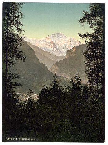 Interlaken, the Jungfrau, from the Rugen, Bernese Oberland, Switzerland