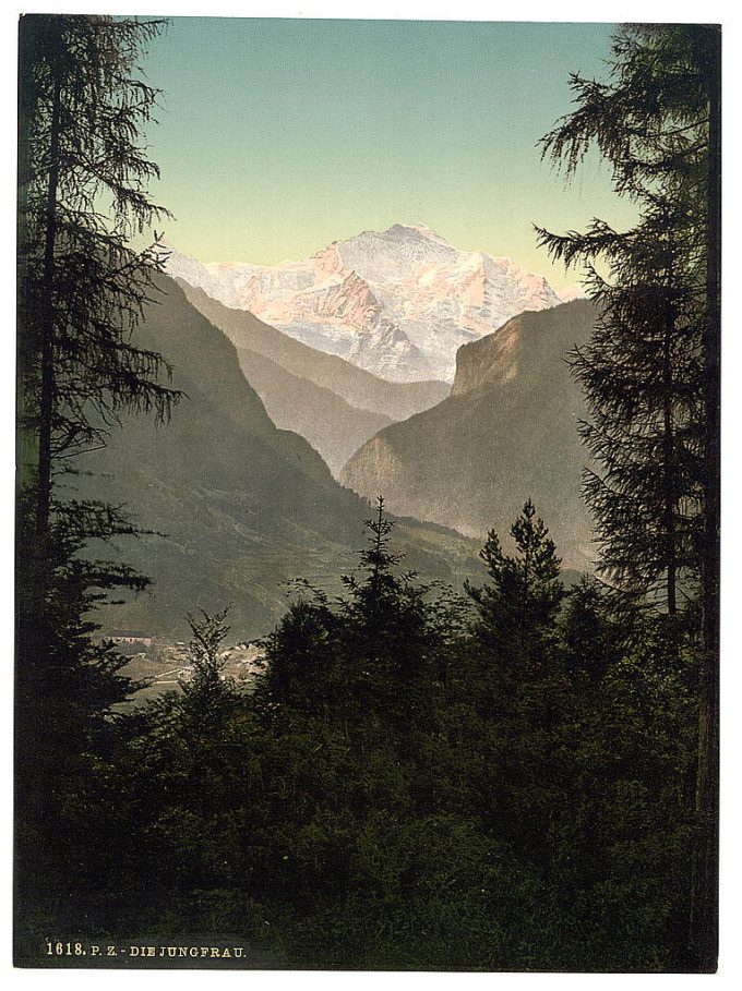 Interlaken, the Jungfrau, from the Rugen, Bernese Oberland, Switzerland