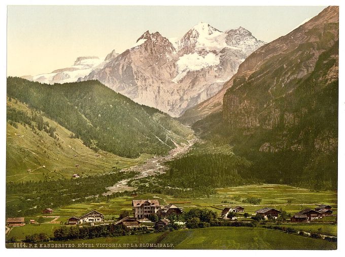 Kandersteg, Hotel Victoria and Blumlisalp, Bernese Oberland, Switzerland