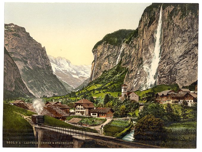 Lauterbrunnen Valley, Staubbach and Jungfrau, Bernese Oberland, Switzerland