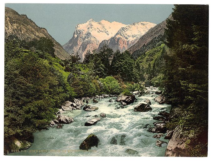 Lutschinen and Wetterhorn, Bernese Oberland, Switzerland