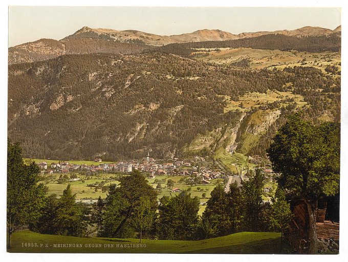 Meirngen, looking towards the Hasliberg, Bernese Oberland, Switzerland