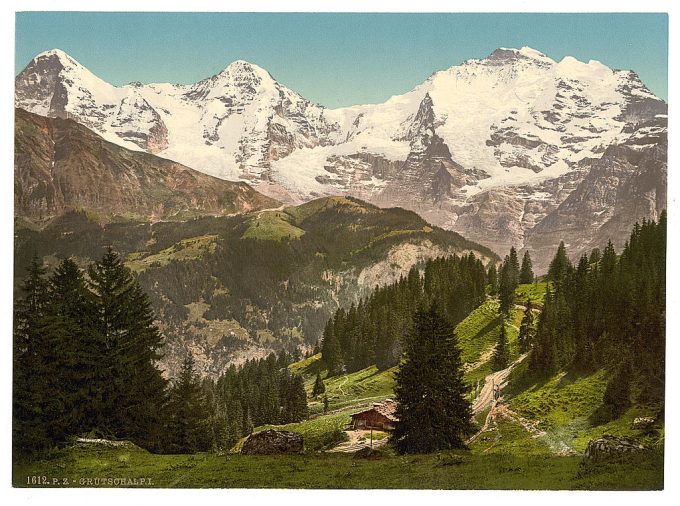 Murren, Grutschalp, I, Eiger, Monch and Jungfrau, Bernese Oberland, Switzerland