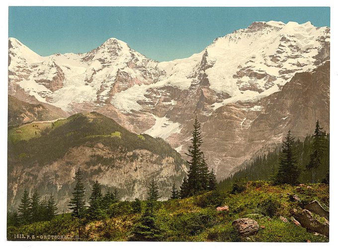 Murren, Grutschalp, II, Eiger, Monch and Jungfrau, Bernese Oberland, Switzerland