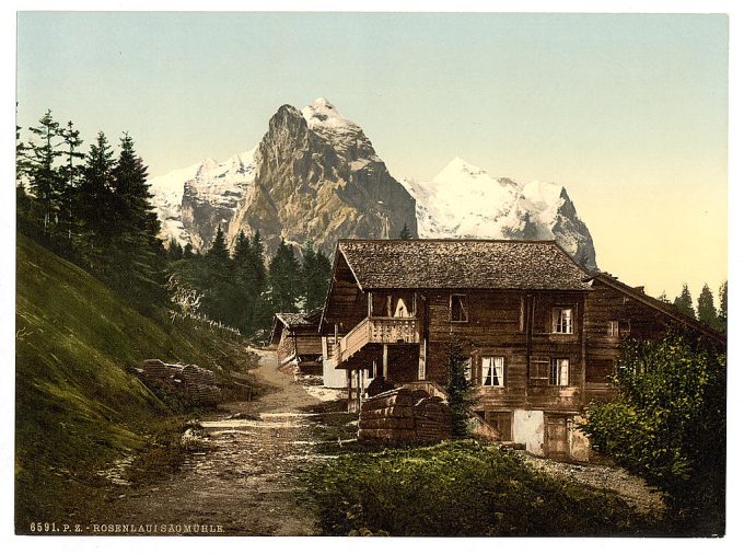 Rosenlaui, with sawmill, Bernese Oberland, Switzerland