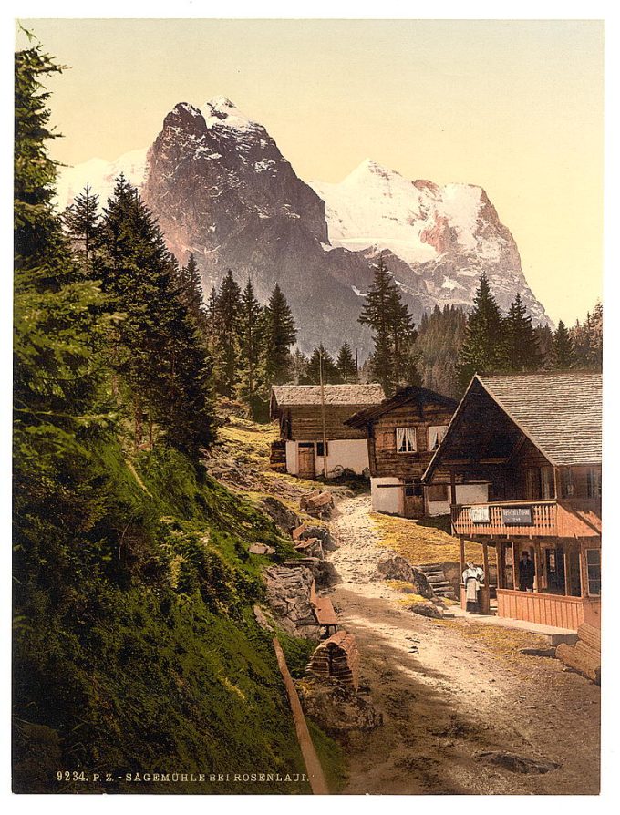 Rosenlaui, with sawmill, Bernese Oberland, Switzerland