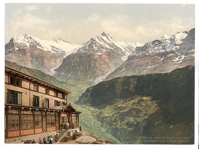 Schynige Platte, Wetterhorn and Schreckhorn, Bernese Oberland, Switzerland