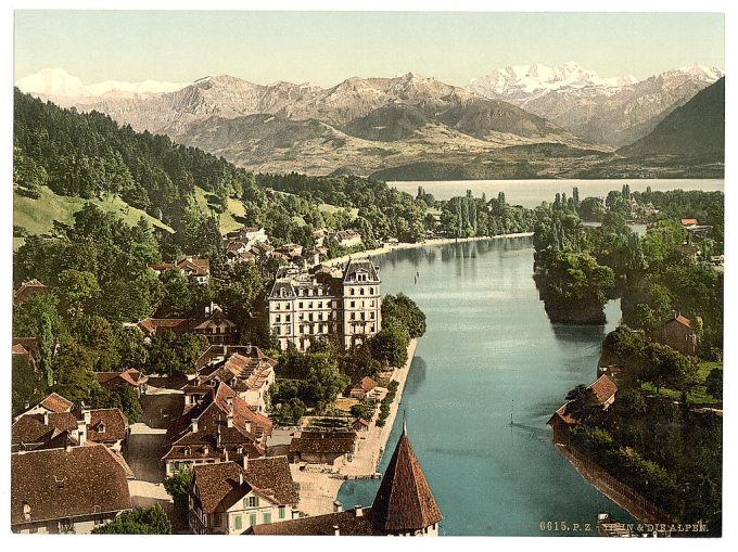 Thun and the Alps, Bernese Oberland, Switzerland