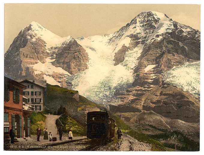 Wengern Alp Station, Eiger and Monch, Bernese Oberland, Switzerland