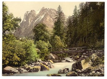 Schwarze Lutschine and Wetterhorn Mountain, Bernese Oberland, Switzerland