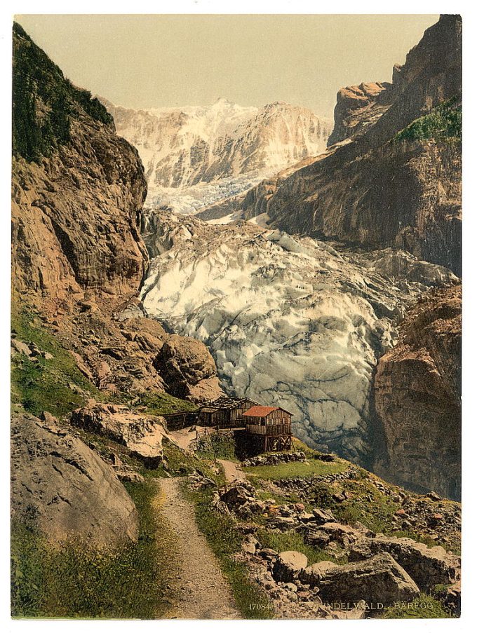 Glacier and Bäregg Inn, Grindelwald, Bernese Oberland, Switzerland