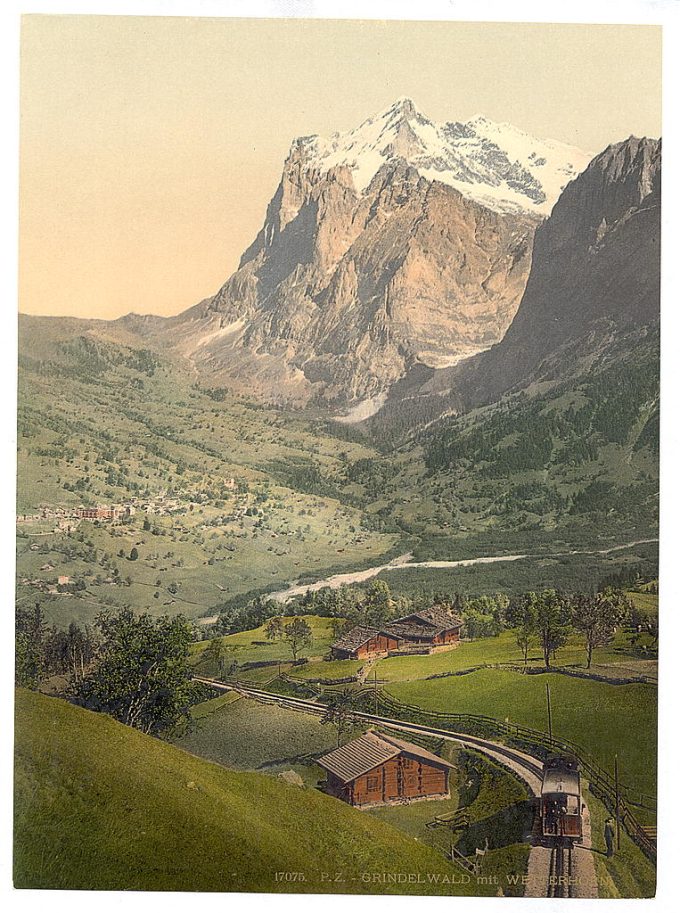 Grindelwald and Mount Wetterhorn, Bernese Oberland, Switzerland