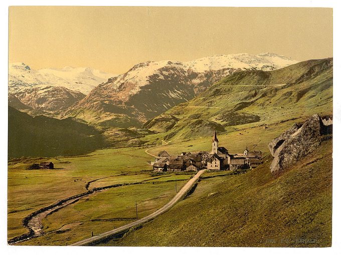 Village and Alps, Bernese Oberland, Switzerland