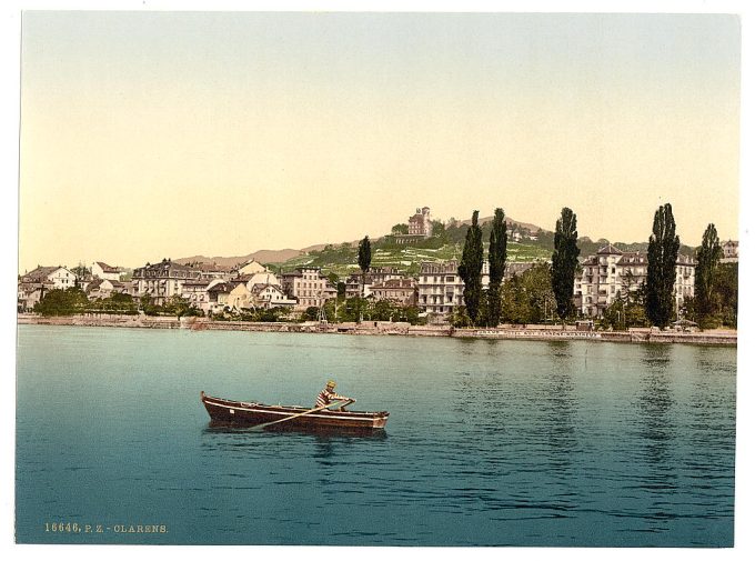 Clarens, general view, from the Lake, Geneva Lake, Switzerland