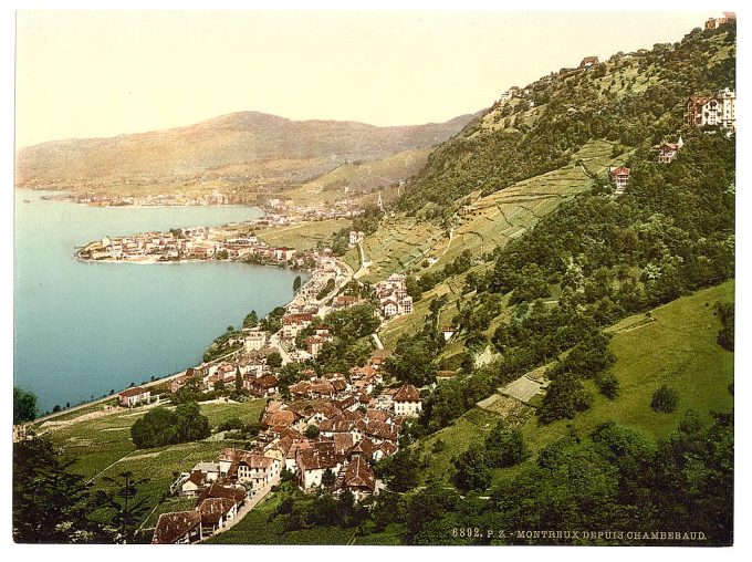 Montreux. View from Chambebaud, Geneva Lake, Switzerland