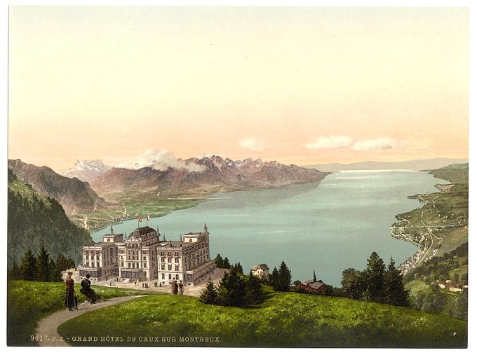 Rochers de Naye, and Hotel de Caux, Geneva Lake, Switzerland