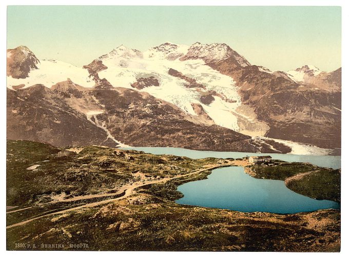 Upper Engadine, Bernina Hospice and Cambrena Glacier, Grisons, Switzer