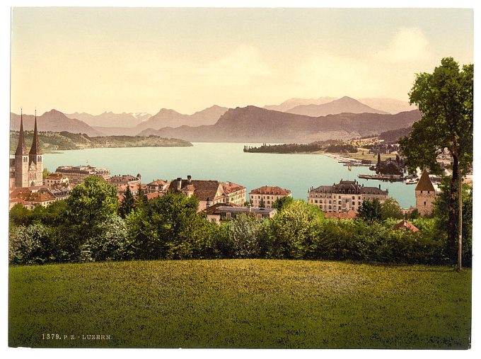 The lake and panorama of the Alps, Lucerne, Switzerland