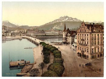 New Bridge and Pilatus, Lucerne, Switzerland