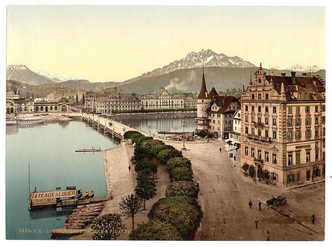 New Bridge and Pilatus, Lucerne, Switzerland