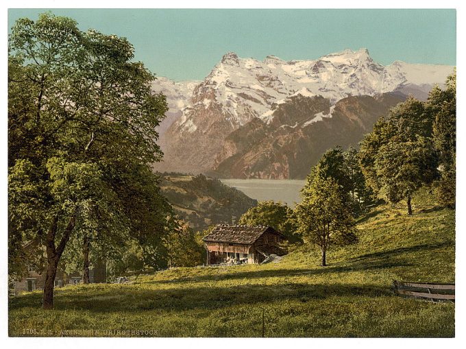 Axenstein, Park and Urirothstock, (i.e., Urirotstock), Lake Lucerne, Switzerland