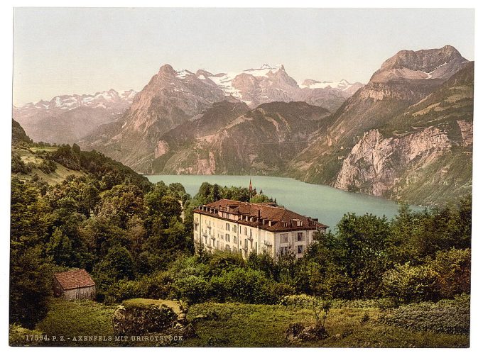 Axenfels, with Urirothstock, (i.e., Urirotstock), Lake Lucerne, Switzerland