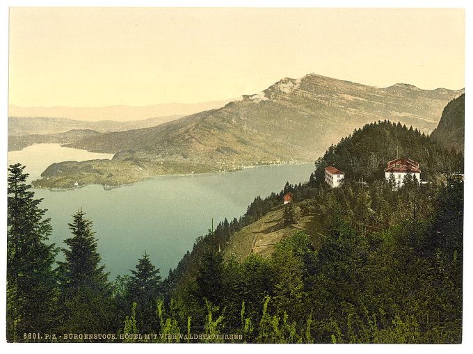Burgenstock, hotel and lake, Lake Lucerne, Switzerland