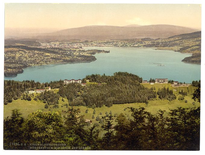 Burgenstock, view of Lucerne, Lake Lucerne, Switzerland