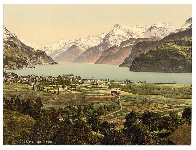 Brunnen and the Alps, Lake Lucerne, Switzerland